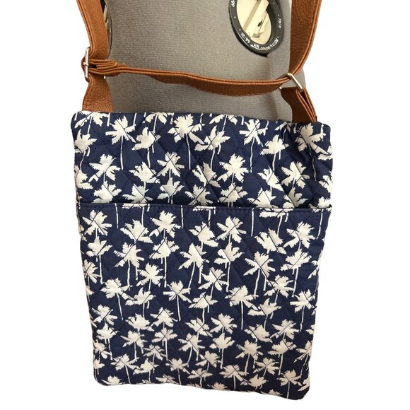 Stone Mountain Quilted Crossbody Bag With Floral Palm Print & Faux Leather Trim - Picture 3 of 10